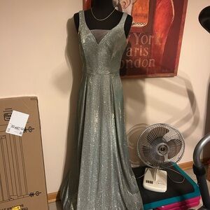 B. Smart Glittering Silver Maxi Dress